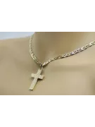 Italian yellow 14k gold  cross & chain ctc016yM&cc031y