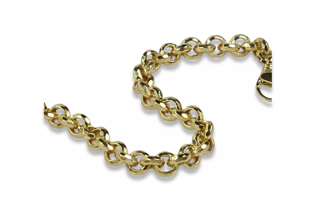 Jaune italien or 14 carats Anchor diamondcut bracelet cb003y