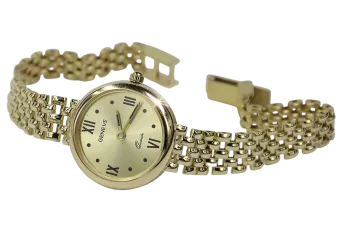 Montre dame en or jaune italien 14 carats Geneve Lady Gift Geneve lw013y