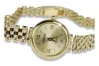 Italian yellow 14k gold lady watch Geneve Lady Gift lw045y