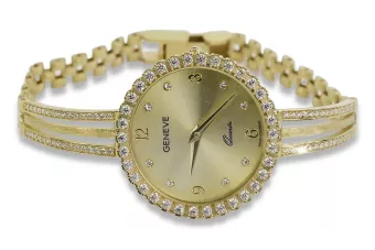 Italienische Damenuhr aus Gelbgold, Geneve Lady Gift lw108y