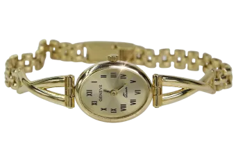 Италиански жълто злато дама часовник Geneve Lady подарък lw089y