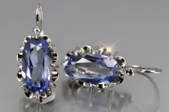 copia de oro rosa de plata soviético ruso chapado en oro 925 Alejandrita Rubí Esmeralda Zafiro Aguamarina Zircon ... Pendientes