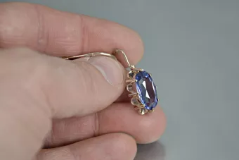Russisches sowjetisches Silber Rosé vergoldet 925 Alexandrit Rubin Smaragd Saphir Aquamarin Zirkon ... Ohrringe vec039sgp