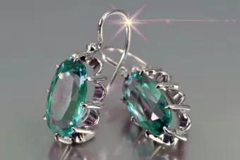 copy of Vintage silver rose gold plated 925 Alexandrite Ruby Emerald Sapphire Aquamarine Zircon ... earrings vec039sgp
