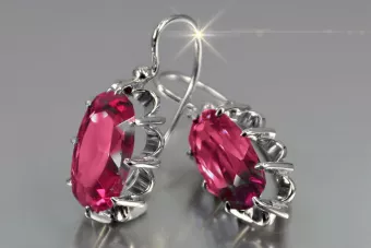 copie de russe soviétique argent rose plaqué or 925 Alexandrite rubis émeraude saphir aigue-marine zircon ... Boucles d’oreilles