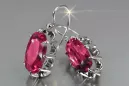 copie de russe soviétique argent rose plaqué or 925 Alexandrite rubis émeraude saphir aigue-marine zircon ... Boucles d’oreilles