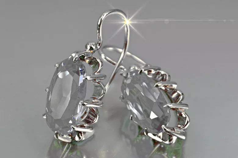 copy of Vintage silver rose gold plated 925 Alexandrite Ruby Emerald Sapphire Aquamarine Zircon ... earrings vec039sgp
