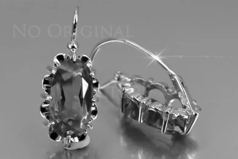 copy of Vintage silver rose gold plated 925 Alexandrite Ruby Emerald Sapphire Aquamarine Zircon ... earrings vec039sgp