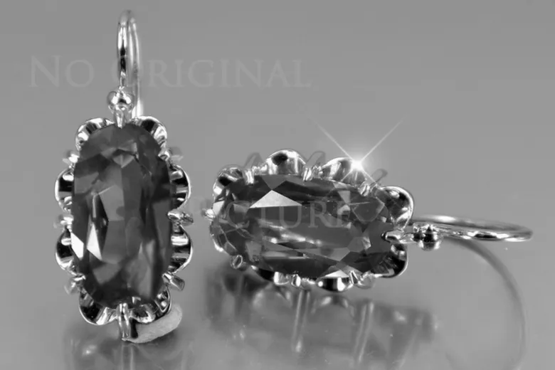 copy of Vintage silver rose gold plated 925 Alexandrite Ruby Emerald Sapphire Aquamarine Zircon ... earrings vec039sgp