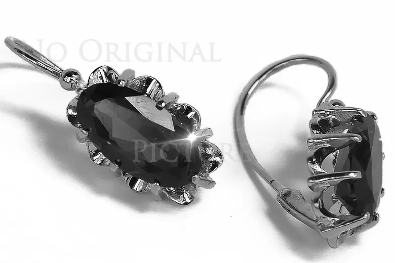 copy of Vintage silver rose gold plated 925 Alexandrite Ruby Emerald Sapphire Aquamarine Zircon ... earrings vec039sgp