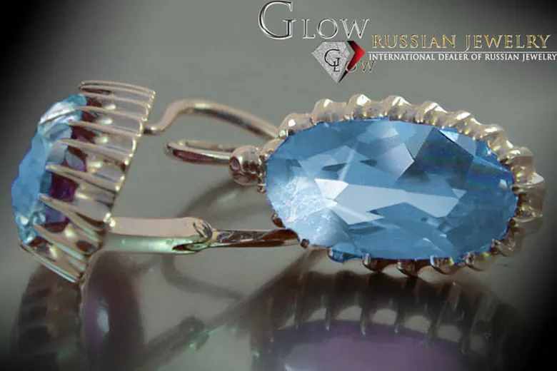 Russisches sowjetisches Silber Rosé vergoldet 925 Alexandrit Rubin Smaragd Saphir Aquamarin Zirkon ... Ohrringe vec047sgp