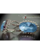 Plata soviética rusa chapada en oro rosa 925 Alejandrita Rubí Esmeralda Zafiro Aguamarina Zircón ... Pendientes VEC047SGP