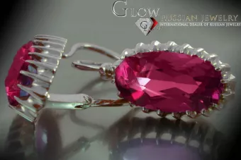 Vintage złote kolczyki srebro pozłacane 925 z aleksandrytem Rubinem Szafirem Szmaragdem Akwamarynem Cyrkoniami vec047s