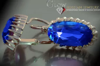 Russisches sowjetisches Silber Rosé vergoldet 925 Alexandrit Rubin Smaragd Saphir Aquamarin Zirkon ... Ohrringe vec047sgp