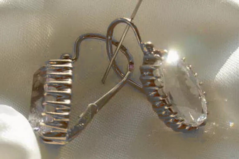 Plata soviética rusa chapada en oro rosa 925 Alejandrita Rubí Esmeralda Zafiro Aguamarina Zircón ... Pendientes VEC047SGP