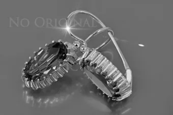 Plata soviética rusa chapada en oro rosa 925 Alejandrita Rubí Esmeralda Zafiro Aguamarina Zircón ... Pendientes VEC047SGP