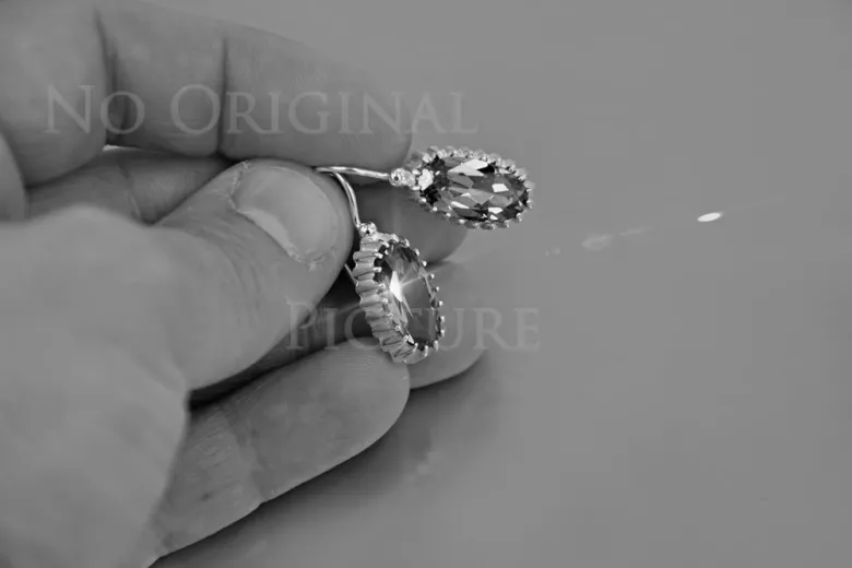 Russisches sowjetisches Silber Rosé vergoldet 925 Alexandrit Rubin Smaragd Saphir Aquamarin Zirkon ... Ohrringe vec047sgp