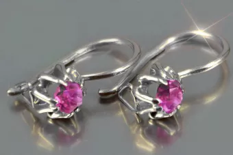 Vintage silver rose gold plated 925 Alexandrite Ruby Emerald Sapphire Aquamarine Zircon ... earrings vec053sgp
