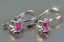 Vintage silver rose gold plated 925 Alexandrite Ruby Emerald Sapphire Aquamarine Zircon ... earrings vec053sgp