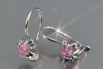 Vintage silver rose gold plated 925 Alexandrite Ruby Emerald Sapphire Aquamarine Zircon ... earrings vec053sgp