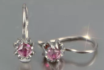 Vintage silver rose gold plated 925 Alexandrite Ruby Emerald Sapphire Aquamarine Zircon ... earrings vec053sgp