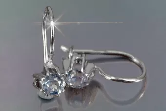 Vintage silver rose gold plated 925 Alexandrite Ruby Emerald Sapphire Aquamarine Zircon ... earrings vec053sgp