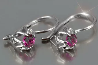 Vintage silver rose gold plated 925 Alexandrite Ruby Emerald Sapphire Aquamarine Zircon ... earrings vec053sgp