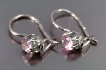 Vintage silver rose gold plated 925 Alexandrite Ruby Emerald Sapphire Aquamarine Zircon ... earrings vec069sgp