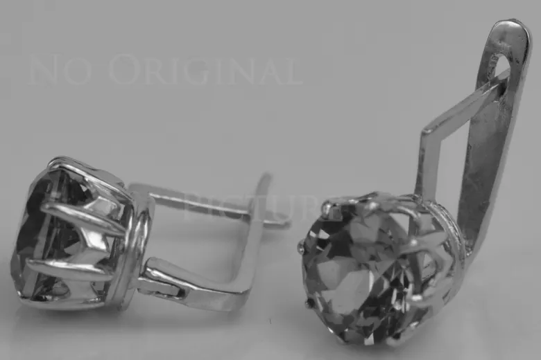 102 / 5 000 Boucles d'oreilles vintage argent 925 avec saphir saphir saphir émeraude aquamarine zircons vec070s