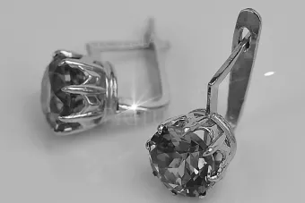 102 / 5 000 Vintage earrings silver 925 with alexandrite ruby sapphire emerald aquamarine zircons vec070s