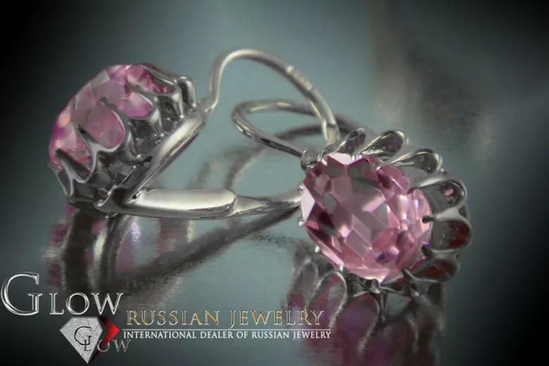 Vintage silver rose gold plated 925 Alexandrite Ruby Emerald Sapphire Aquamarine Zircon ... earrings vec074s