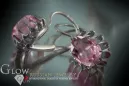 Vintage silver rose gold plated 925 Alexandrite Ruby Emerald Sapphire Aquamarine Zircon ... earrings vec074s