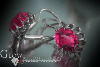 Vintage silver rose gold plated 925 Alexandrite Ruby Emerald Sapphire Aquamarine Zircon ... earrings vec074s