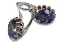Vintage silver rose gold plated 925 Alexandrite Ruby Emerald Sapphire Aquamarine Zircon ... earrings vec074s