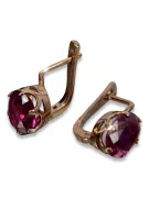 Vintage rose pink 14k 585 gold earrings vec111 alexandrite ruby emerald sapphire ...