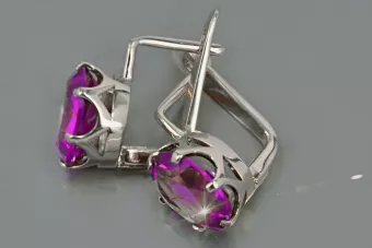 Vintage silver 925 Alexandrite Ruby Emerald Sapphire Aquamarine Zircon ... earrings vec111s