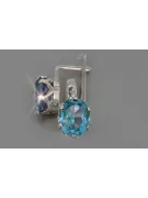 Vintage silver 925 Alexandrite Ruby Emerald Sapphire Aquamarine Zircon ... earrings vec111s