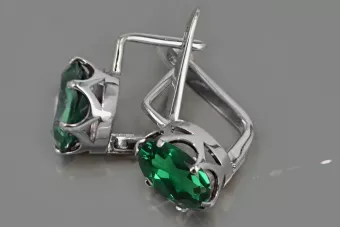 Vintage silver 925 Alexandrite Ruby Emerald Sapphire Aquamarine Zircon ... earrings vec111s