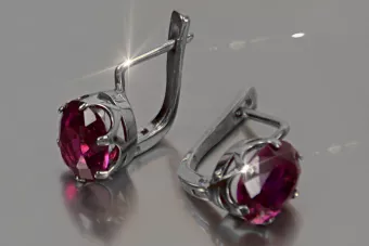 Vintage silver 925 Alexandrite Ruby Emerald Sapphire Aquamarine Zircon ... earrings vec111s