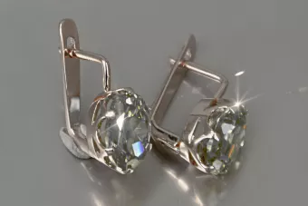 Vintage silver 925 Alexandrite Ruby Emerald Sapphire Aquamarine Zircon ... earrings vec111s