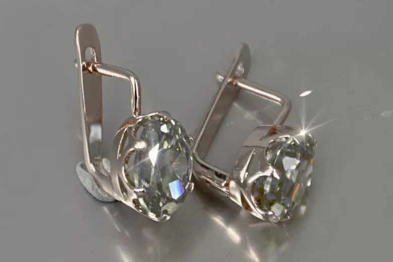 Vintage silver 925 Alexandrite Ruby Emerald Sapphire Aquamarine Zircon ... earrings vec111s