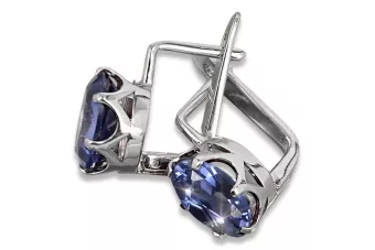Vintage Silver 925 náušnice s Alexandryt Rubin Sapphire Emerald Aquamarine Cubic Zirconia VEC111