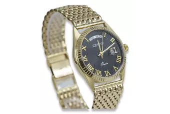 Złoty zegarek z bransoletą męski 14k 585 Geneve mw013ydbbc&mwb013y