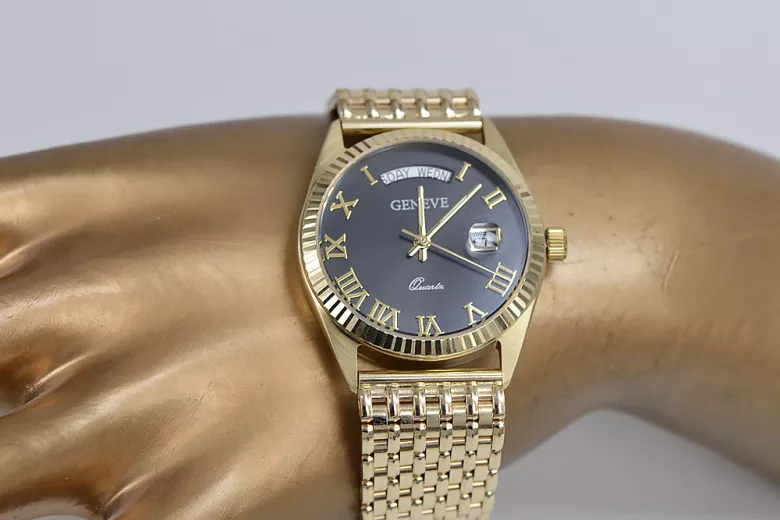 Gold men's watch Geneve ★ https://zlotychlopak.pl/ru/ ★ Золотая чистота 585 333 Низкая Цена!