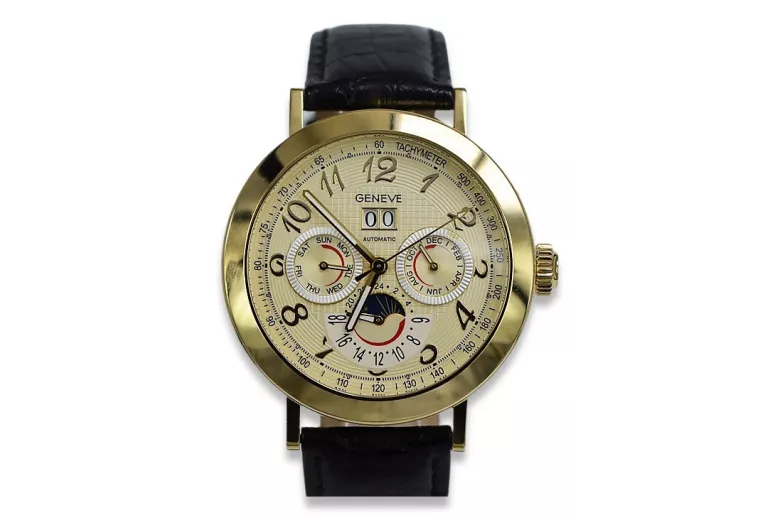 Італійський жовтий 14k 585 золотий чоловічий годинник mw064y