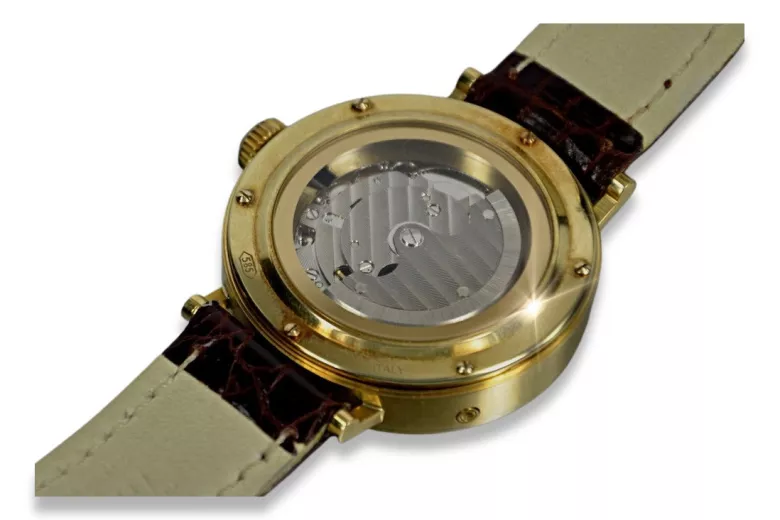 Италиански жълт 14k 585 златен мъжки часовник mw064y