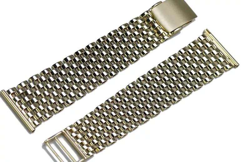 Bracelet en or 14K pour montre homme, italien, 15 à 16cm