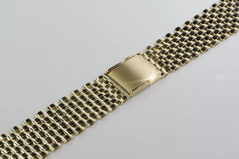 Bracelet en or 14K pour montre homme, italien, 15 à 16cm