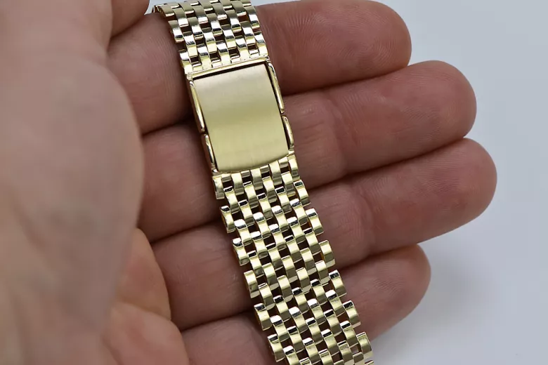 Bracelet en or 14K pour montre homme, italien, 15 à 16cm